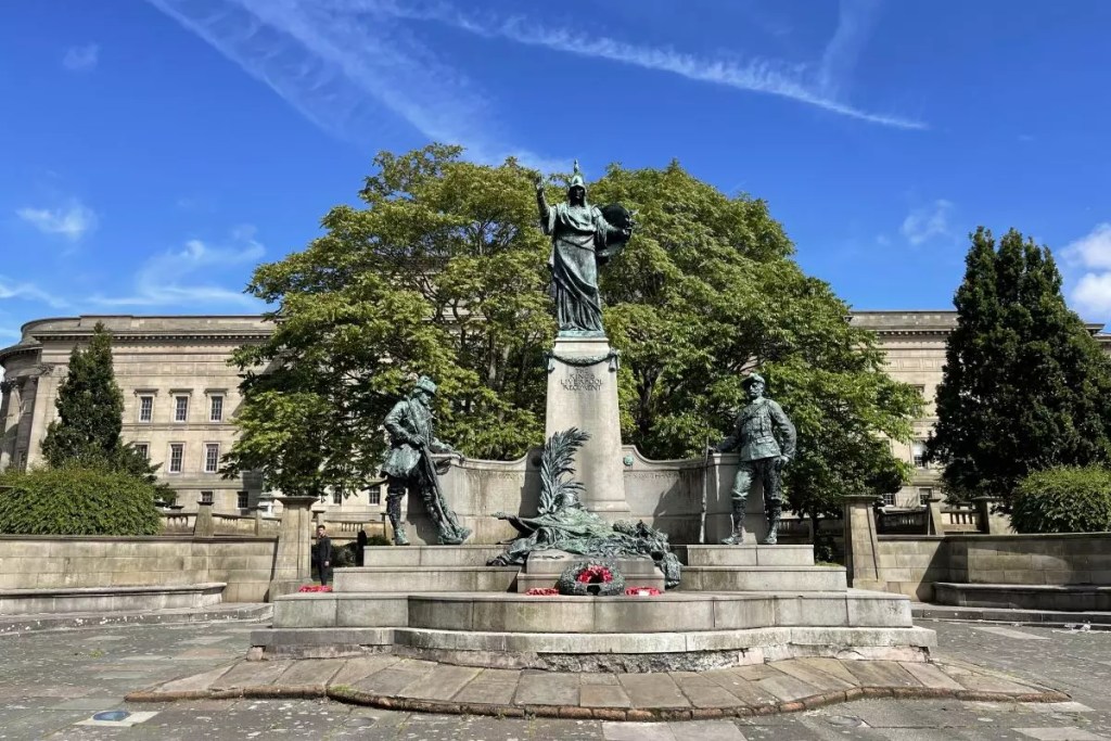 The King's Regiment Statue at St John's Gardens Liverpool England UK
